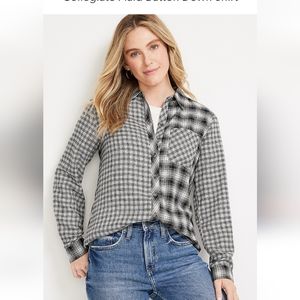 NWT Maurice's button down collegiate plaid shirt large still in plastic wrap